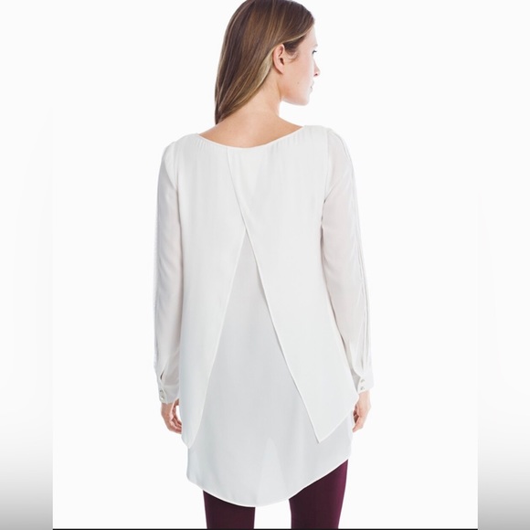 WHBM - Ecru Long Sleeve Tunic With Split Back - Picture 6 of 12